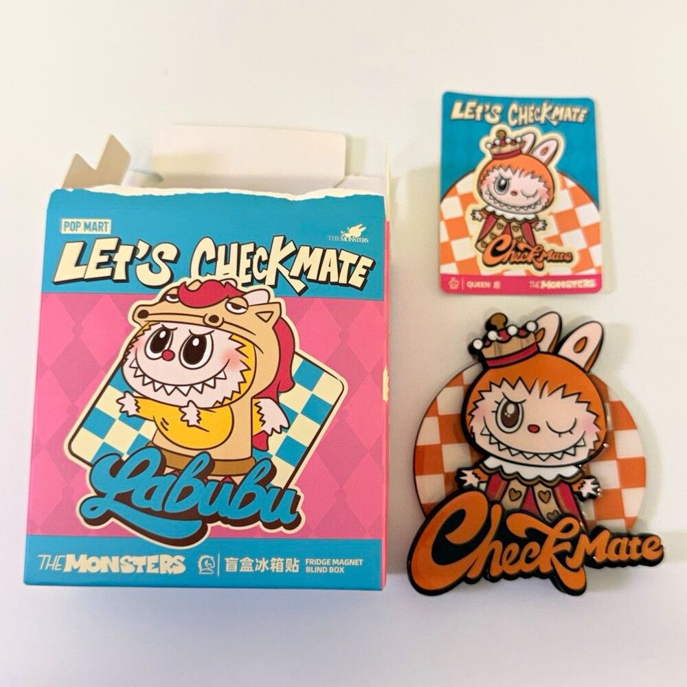 POP MART The Monsters Labubu Let’s Checkmate Fridge Magnet Blind Box